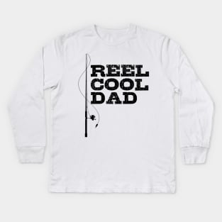 Mens Reel Great Dad T Shirt Funny Fathers Day Fishing Tee Gift for Fisherman Kids Long Sleeve T-Shirt